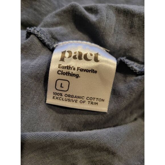 Pact Top Women's Large Slate Grey Organic Cotton Flutter Sleeve Romantic Boho - Picture 4 of 5